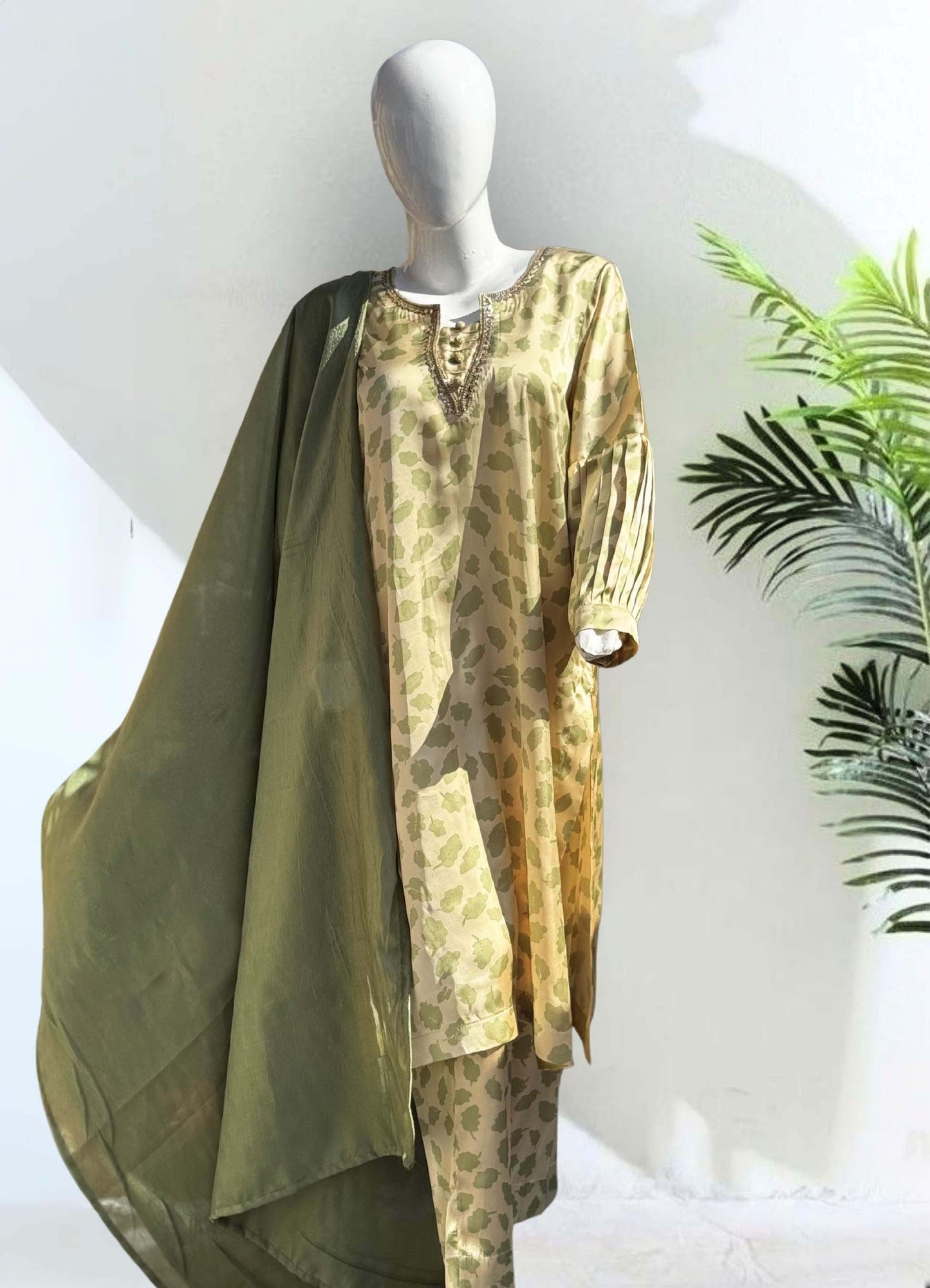 2 Piece Printed Silk - Unstitched