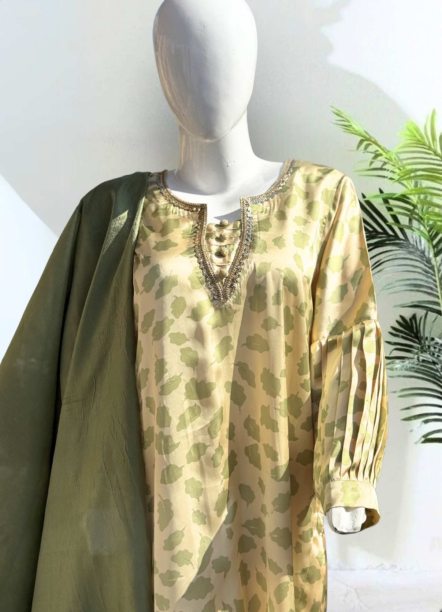 2 Piece Printed Silk - Unstitched